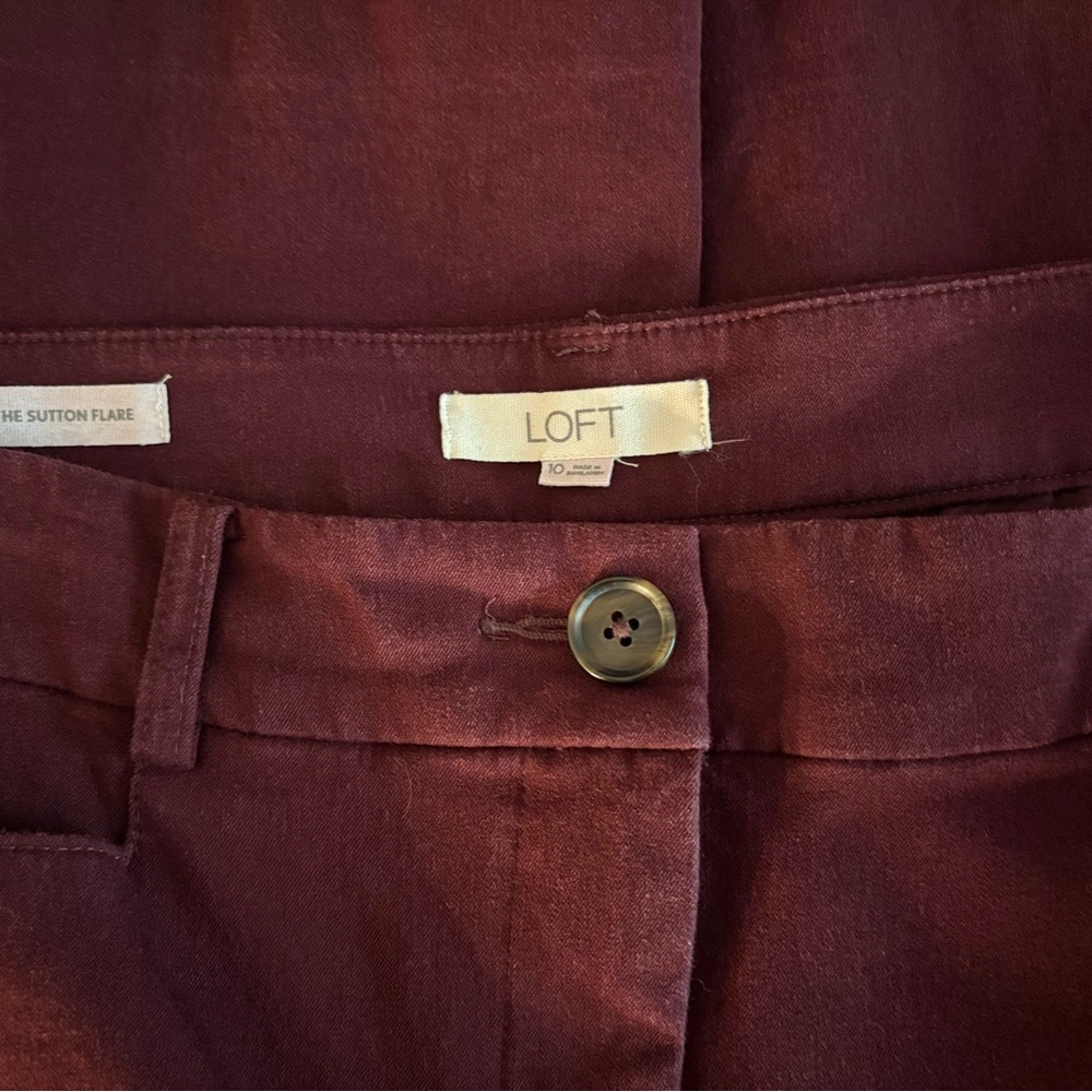 LOFT Size 10 Deep Red Trousers